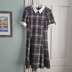 DKNY Plaid Collared A-Line Dress – Size 6 (NWT)